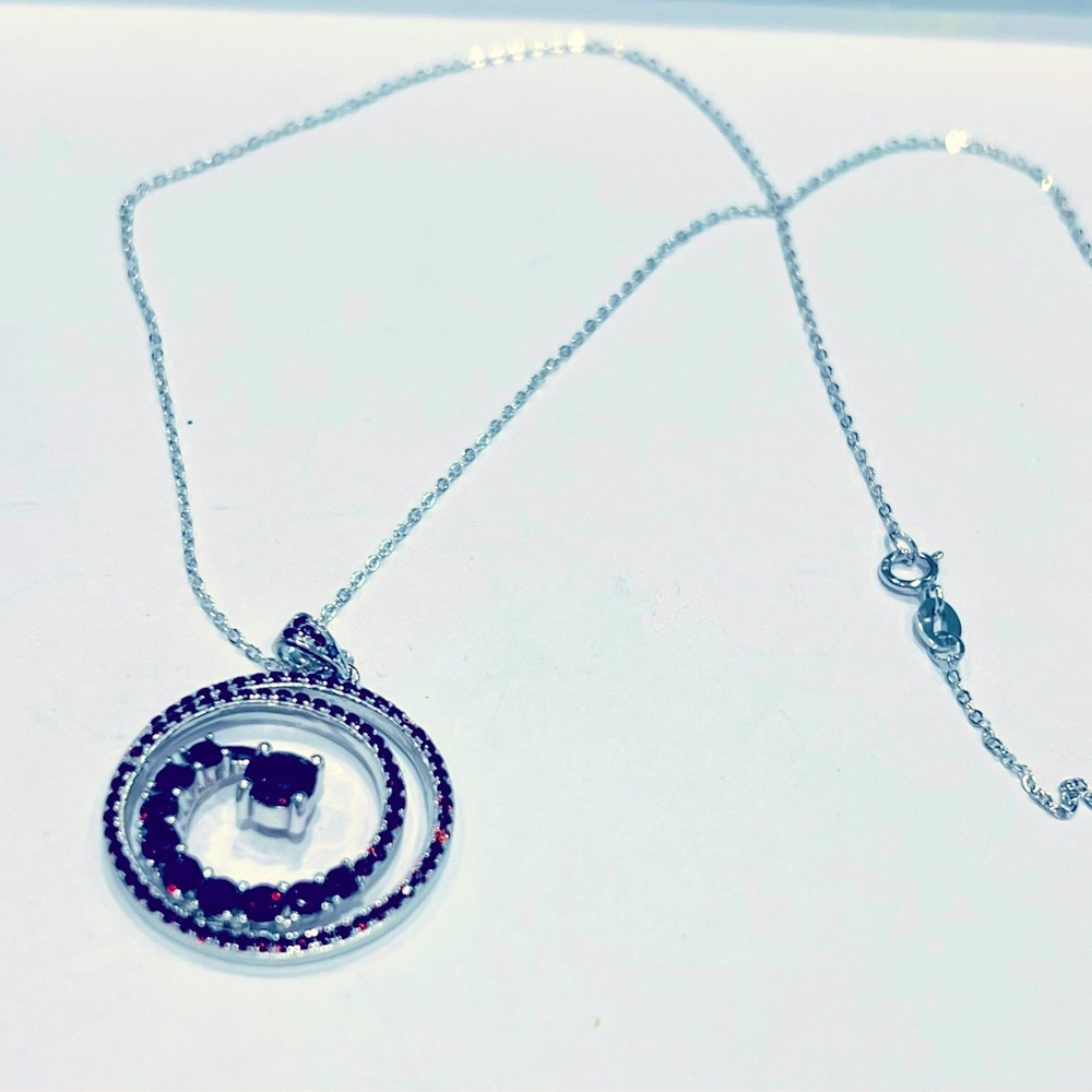 NEW Garnet and sterling silver necklace
